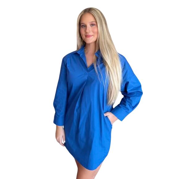 Caryn Lawn Dresses & Skirts - Caryn Lawn Preppy Dress in Back Stripe Royal Blue one size Cotton Stretch